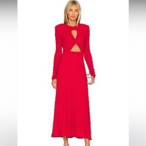 Sabina Musayev - Alberta Midi Dress in Red - Size Small